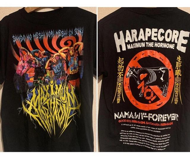 90s Rare The Maximum Hormone band 2 sided Black T shirt S
