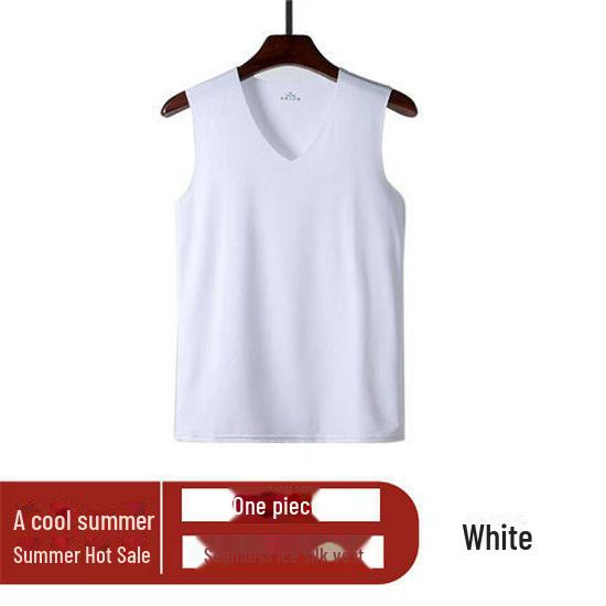 Men's Ice Silk Seamless Sleeveless Vest - Summer Sportswear Waistcoat