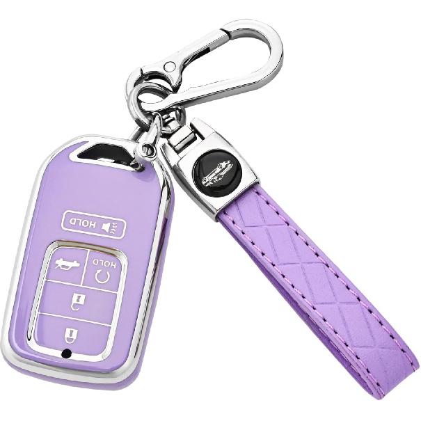 Key Fob Cover - Soft TPU Holder for Accord Civic CRV Pilot Odyssey Smart Key Keyless Remote Black