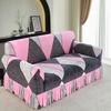 High Elastic Sofa Slipcover with Skirt Stretch Easy Fitted Armchair Sofa Covers 1/2/3/4-Seater Couch Slipcovers for Living Room