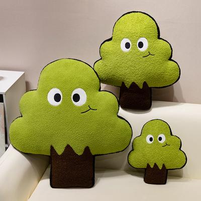 35/53/70cm Green Trees Plush Pillow Two Black Eyes Plant Chair Sofa Decor Seat Cushion Kids Gift Room Decor