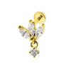 New Fashion Jewelry ASTM 316 Stainless Steel Gold Plated Zircon Lip Piercing Custom Luxury Helix Nose Ear Labret Body Unisex