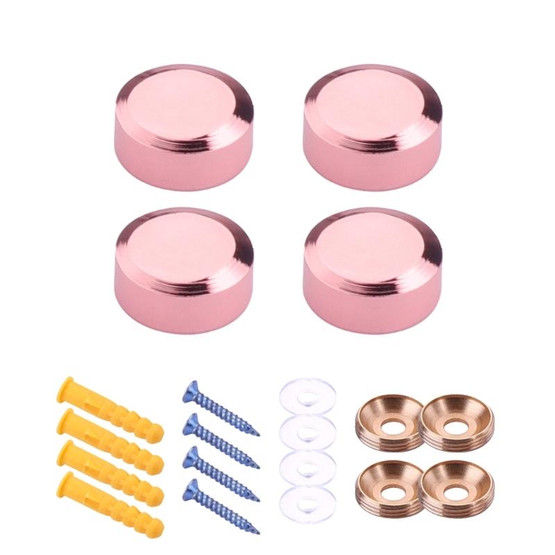 4 Stück Praktische Stabile Messing Roségold Spiegelbefestigungsschrauben Einfache Montage für Innenarchitekten und Enthusiasten