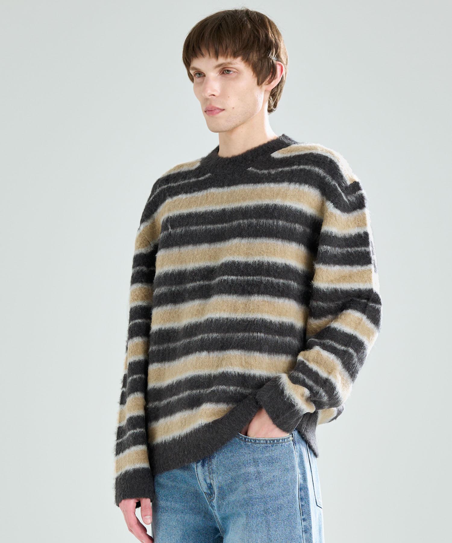 G Pleasy Striped Mohair Sweater Beige Beige/Free