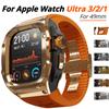 Modifikační sada pouzdra z nerezové oceli 316L pro Apple Watch Ultra3 2 1 Gumový řemínek proti pádu pro iWatch Series 49mm Univerzální chránič