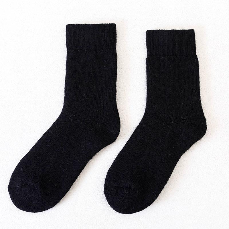 Women's Casual Thick Thermal Socks Pure Color Thickened Fleece Wool Sock