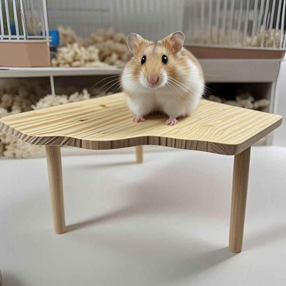 Wooden Hamster Platform Jumping Board Mini Wood Table Rat Toy Hamster Climbing Toy For Chinchilla