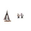 Sailing Owl Boat Decor Realistic Sailboat Animal Sculpture Decorative Art Figurine Model for Hotel