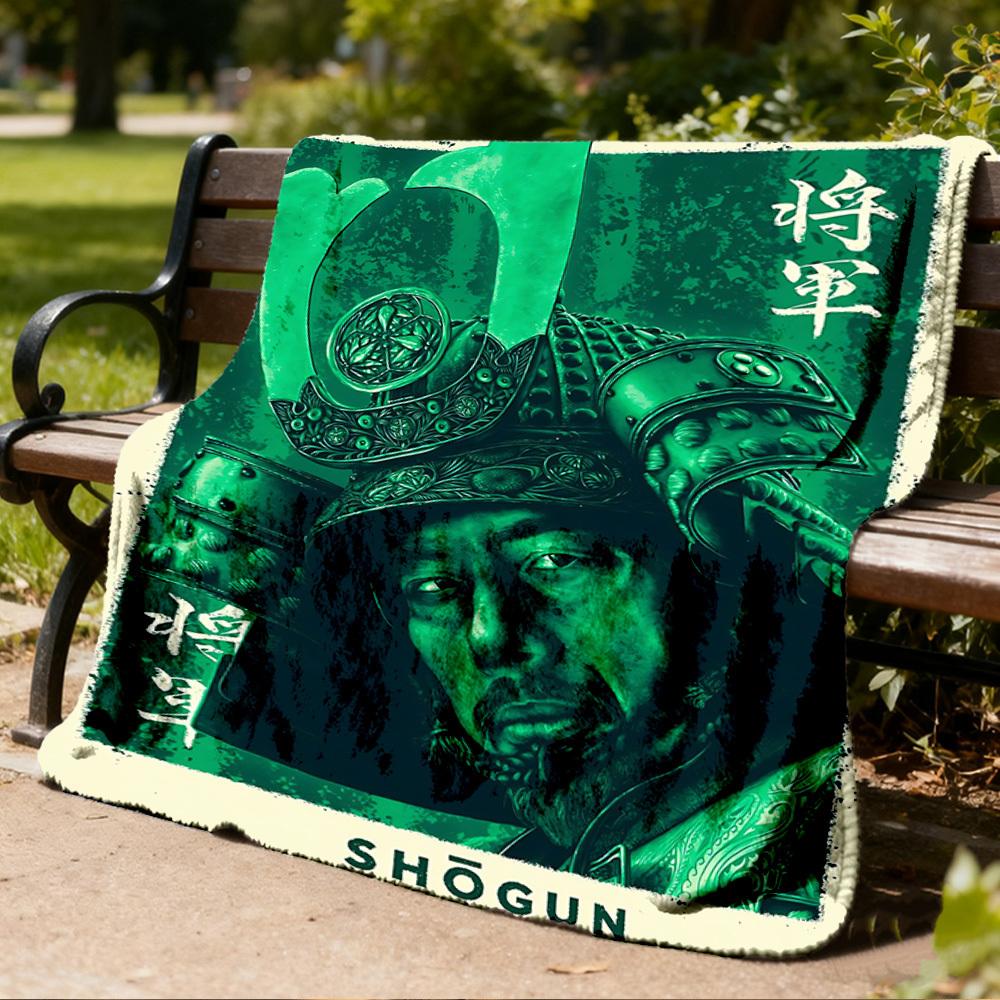 1pc Shogun Outdoor Personalized Flannel Blanket, Soft, Lightweight Personalized Flannel Blanket, Digital Printing,