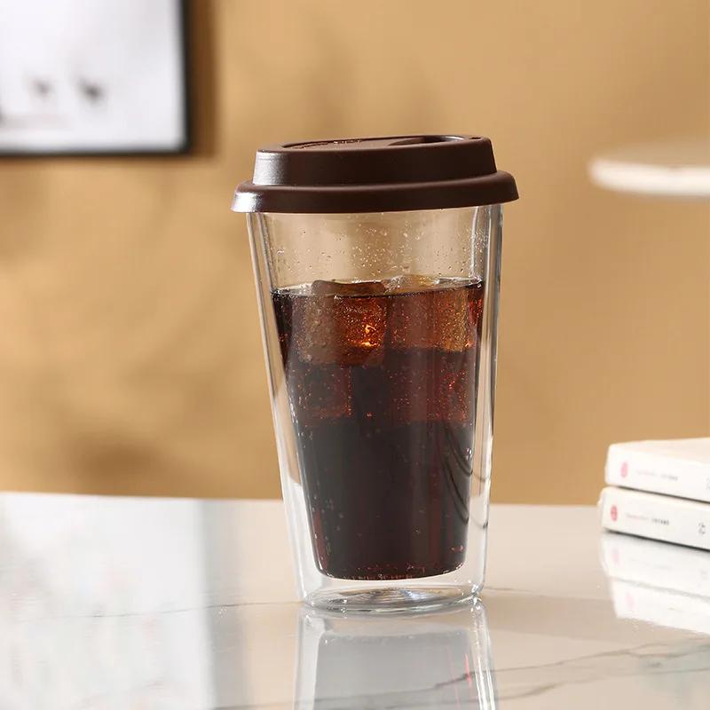 Multi-colored Creative Double-layered Glass Cups with High Borosilicate for Wholesale