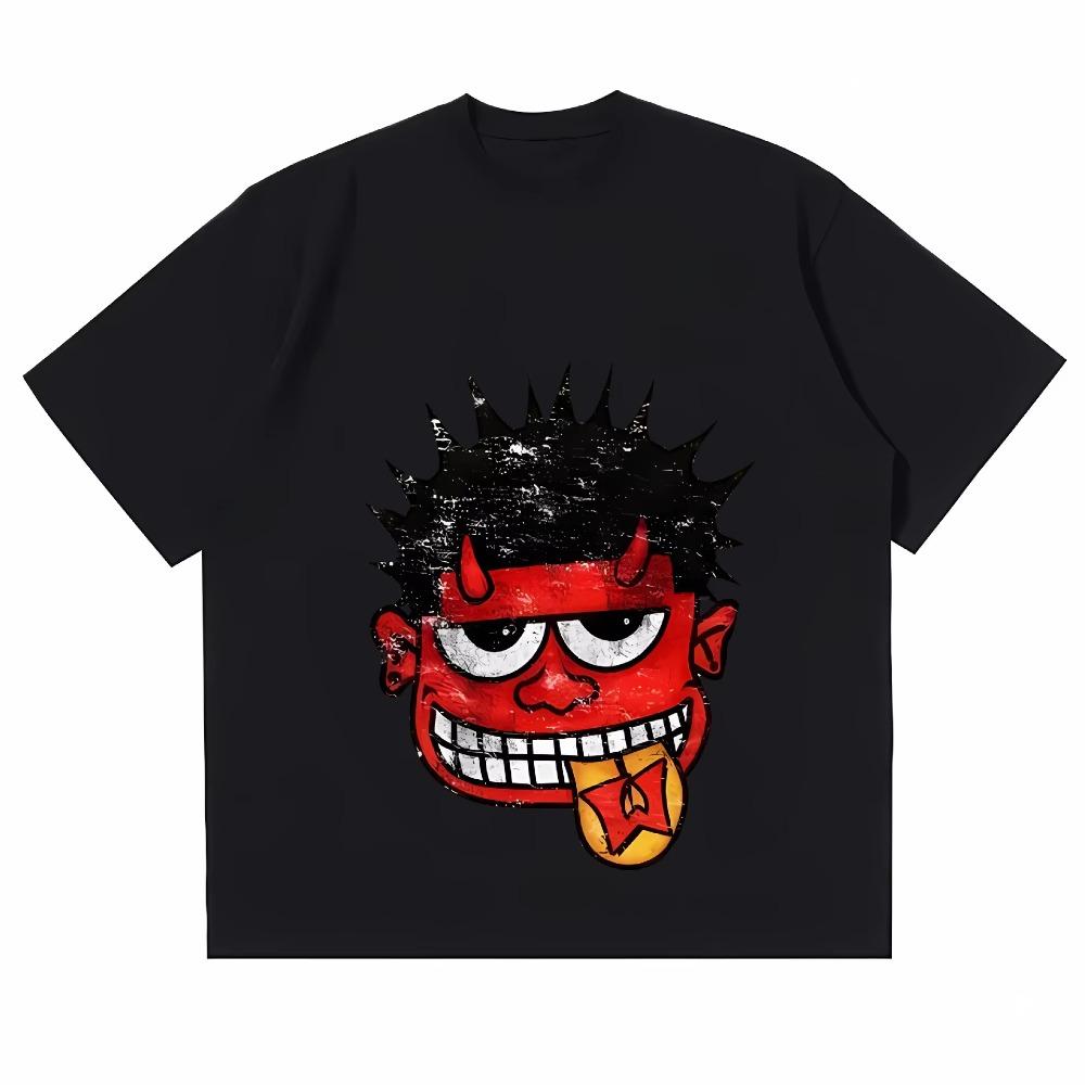 Street Wear Y2K Clothing T-shirt Men's Printed Hip Hop Cartoon Print T-shirt Gothic 100% Cotton Breathable Short Sleeve