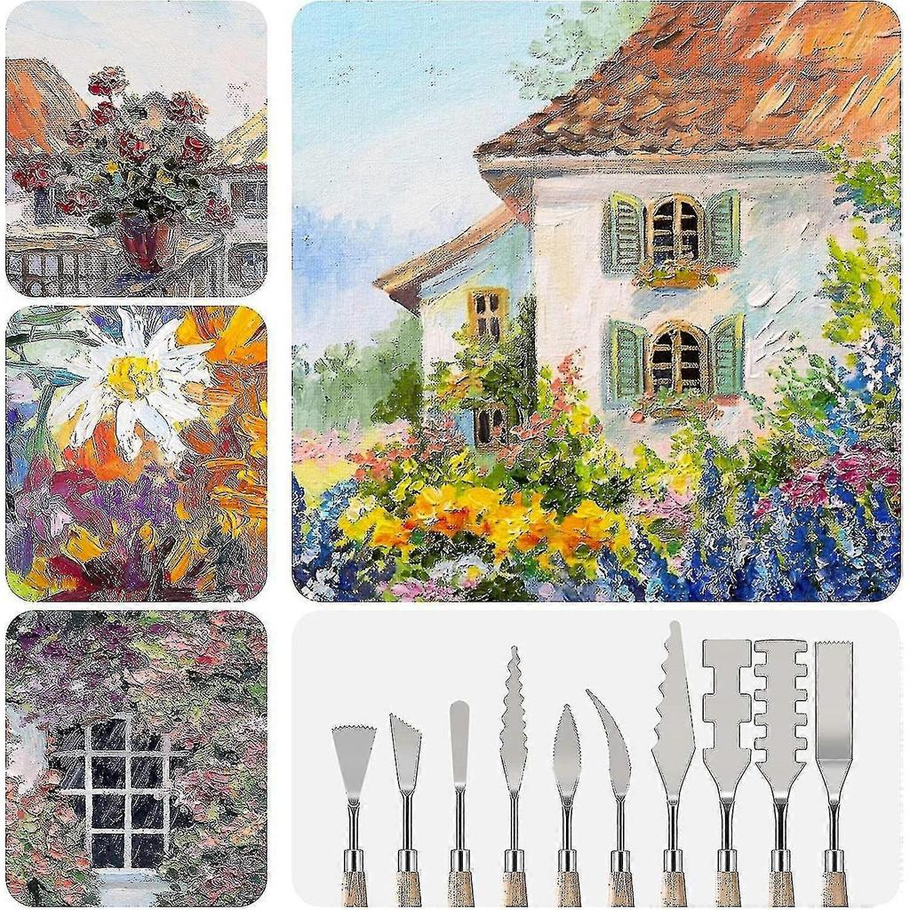 Palette Knives 10pcs Heilwiy, Paint Mixing Scraper Oil Painting Stainless Steel Knife