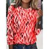 Women's T-shirt 3D irregular geometric print fashion long sleeve round neck regular top holiday weekend spring and autumn