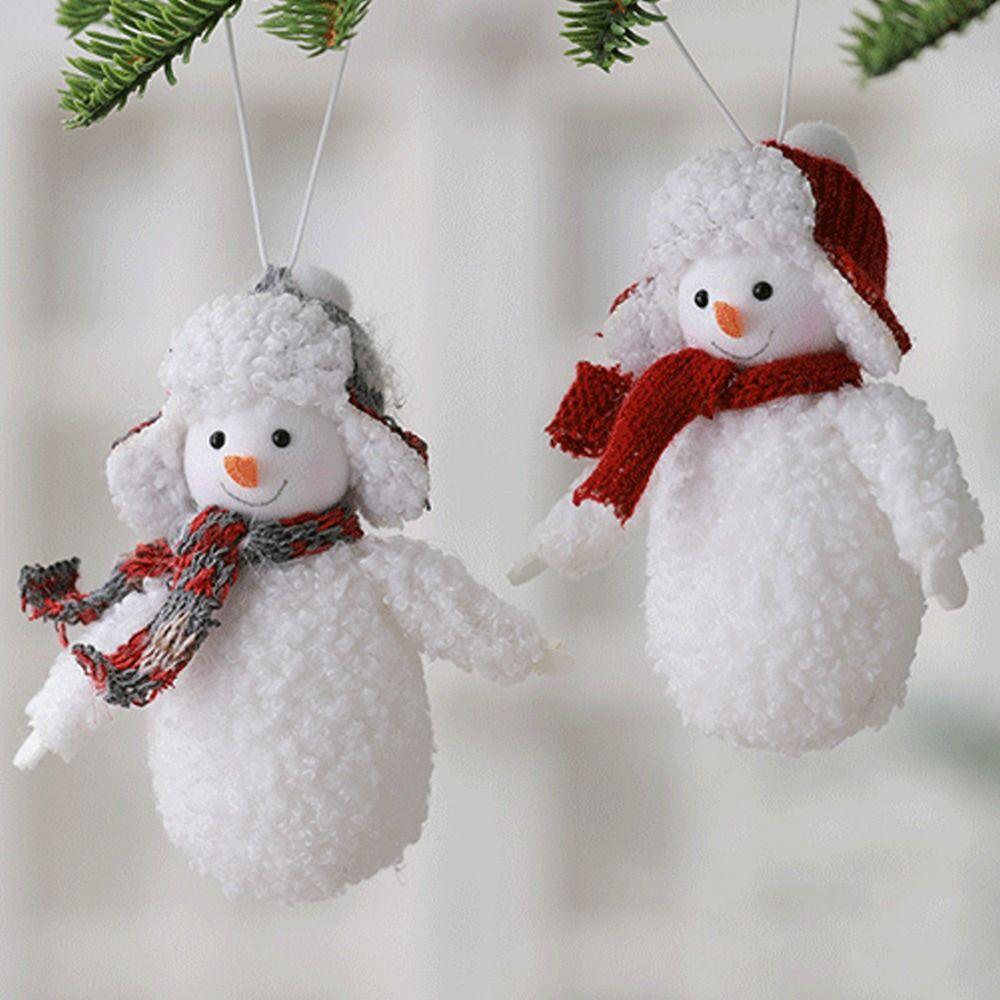 

2pcs Cute Christmas Scarf Snowman Pendant Soft Christmas Tree Decorations New Year Ornaments