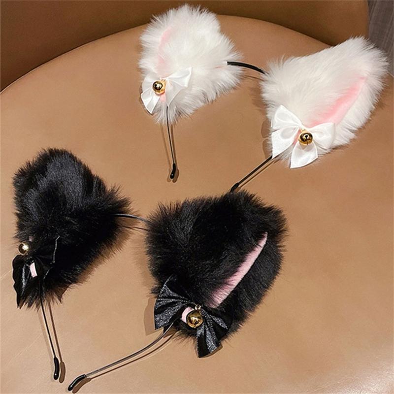 Animal Fox Cats Dog Ears Shape Headband and Choker Halloween Cosplay Costume Party Accessories for Adult and Children