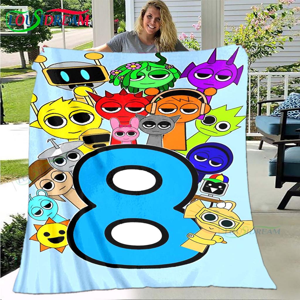 Fashion S-Sprunki Incredibox Game Four Seasons Blanket Sofa Cover Travel Bed Plush Blanket Travel Office Break Blanket Gift
