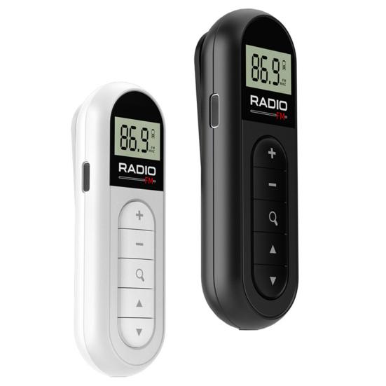 Mini Pocket Clip with Backlit LCD FM Radio Display And 3.5mm Headphones Adjustable