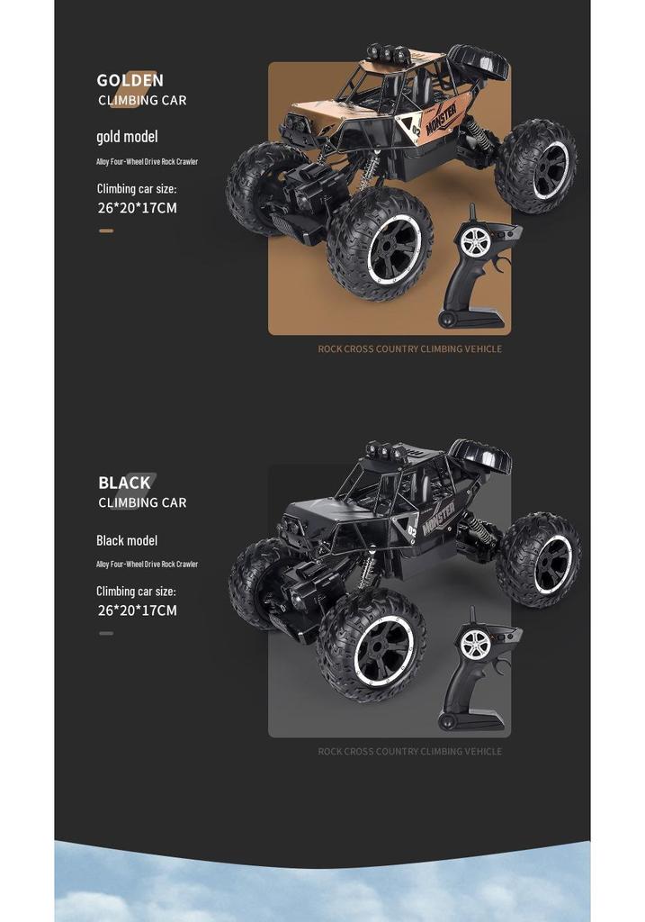 1:16 Alloy RC Climbing Monster Truck – 4WD Big Foot Toy Car for Kids