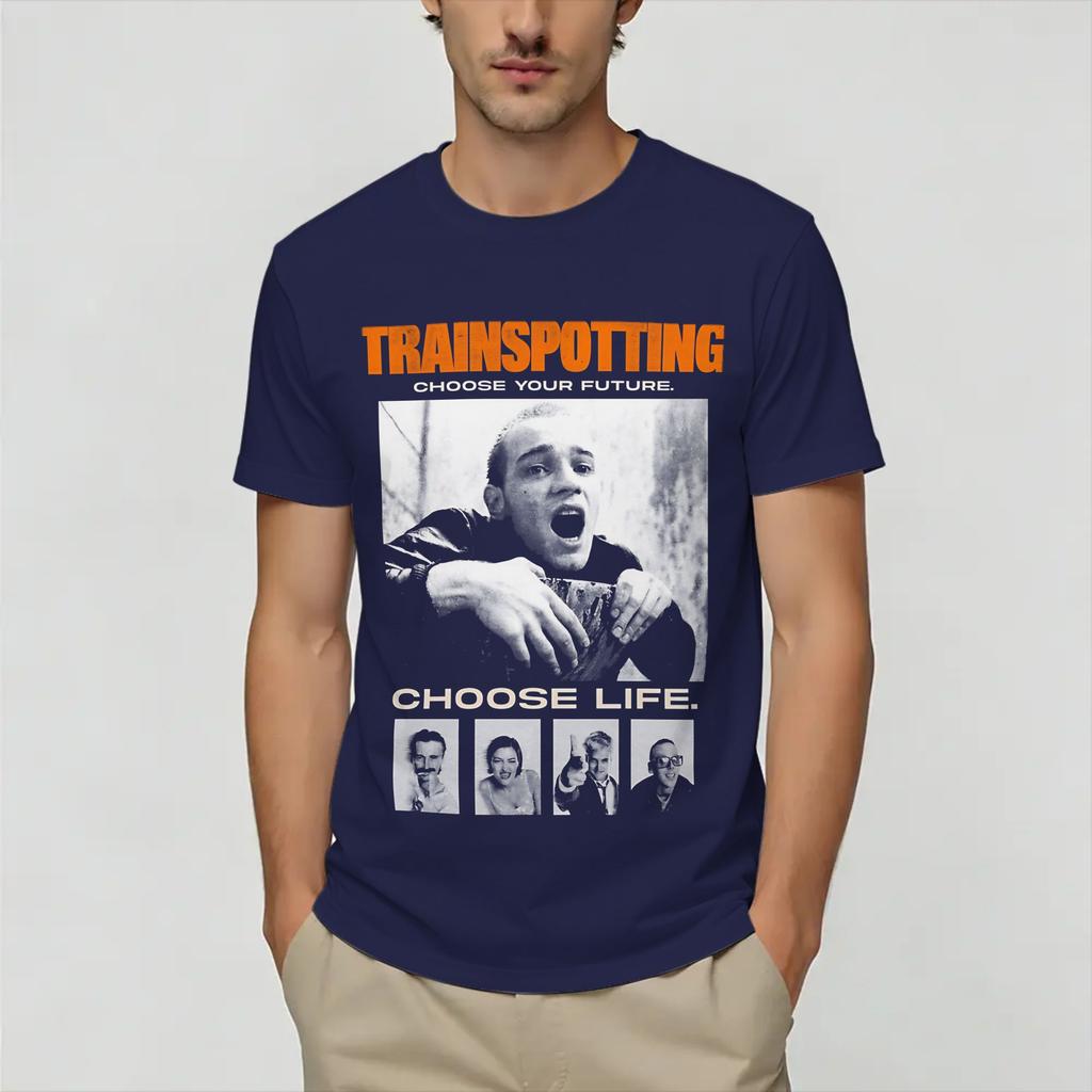 T-shirt Unisex Film Trainspotting Magliette Vintage in Cotone Manica Corta Top Girocollo Taglie Forti