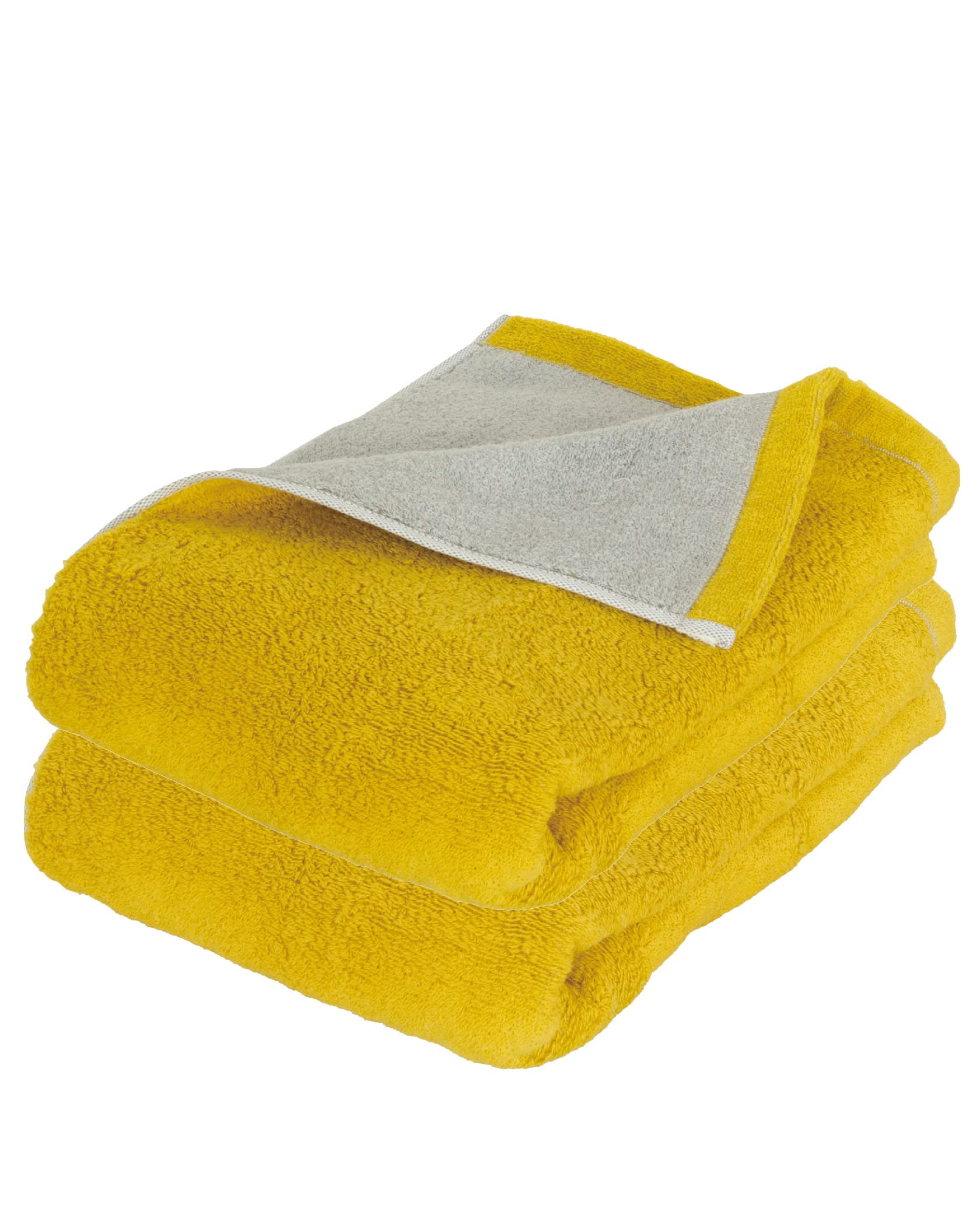 Imabari Certified Face Towels, Set of 2, Thick, Absorbent, Made in Japan, 34 x 80 cm, 100% Cotton, Reversible, Mimosa x Gray