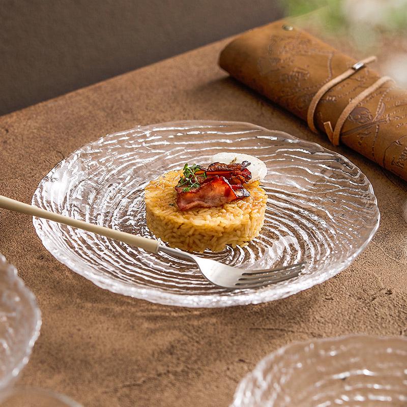 Canghai Glass Bowl & Plate Set: Minimalist, High-End Dessert, Salad, Fruit Bowls & Shallow Plates.