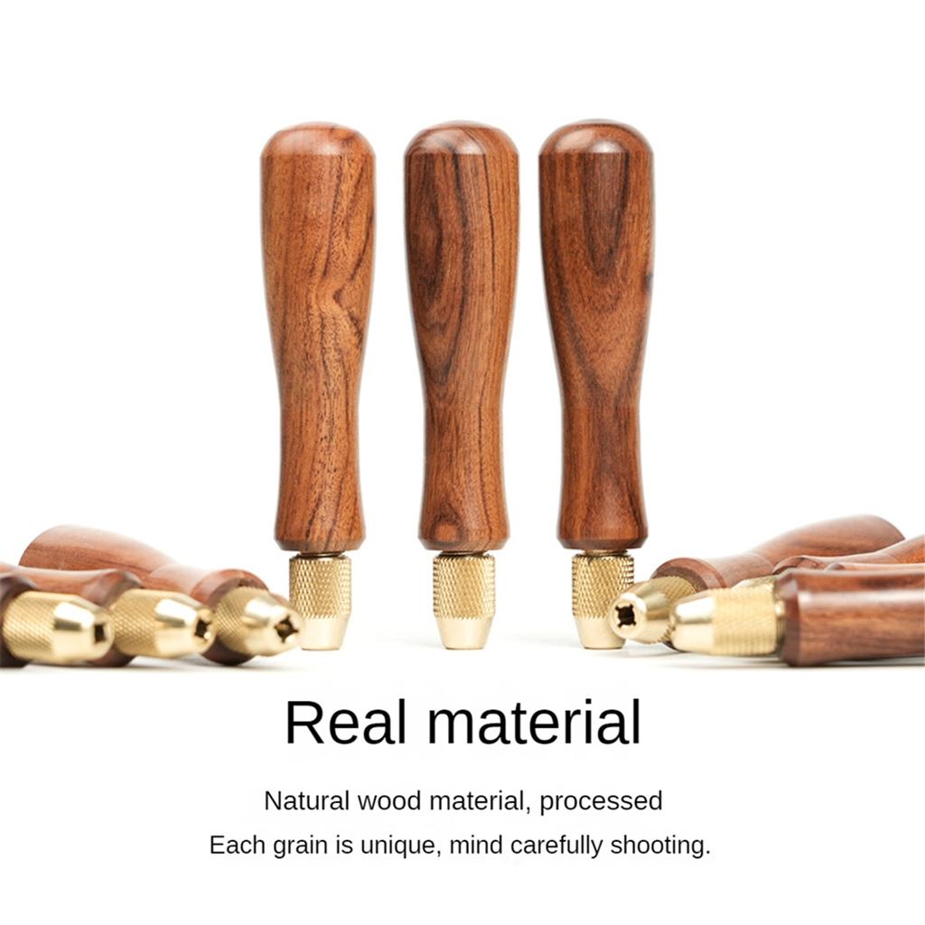 Heißer Verkauf Holzfeilenheft Holzgriffe mit Messing-Spannzange für kleine Feilen Zubehör DIY