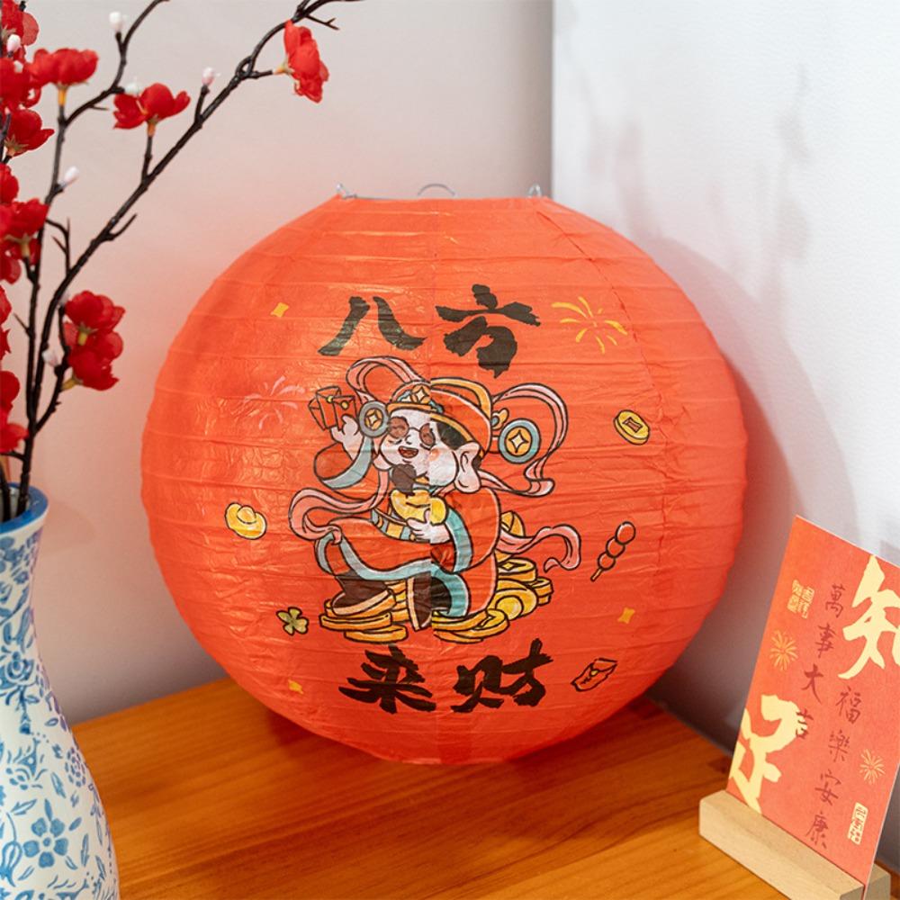 

30cm Lucky Lantern Ornament Retro Style Festival Lantern New Year Lantern Birthday Party Style 1