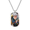 Demon Slayer Kimetsu No Yaiba Tanjiro Nezuko Stainless Steel Color Printed Dog Tag Necklace Anime Cosplay Accessory Gift For