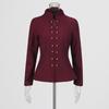 French Retro Elegant Style Suit Standing Collar Waist Invisible Hook Button Coat High Skirt Women's