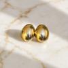 1 Pair Chunky Earrings for Women, Geometric Metal Earrings, Minimalist Irregular Ellipse Earrings, Simple Jewelry Gifts