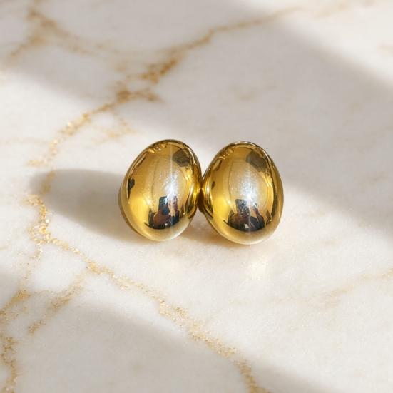 1 Pair Chunky Earrings for Women, Geometric Metal Earrings, Minimalist Irregular Ellipse Earrings, Simple Jewelry Gifts