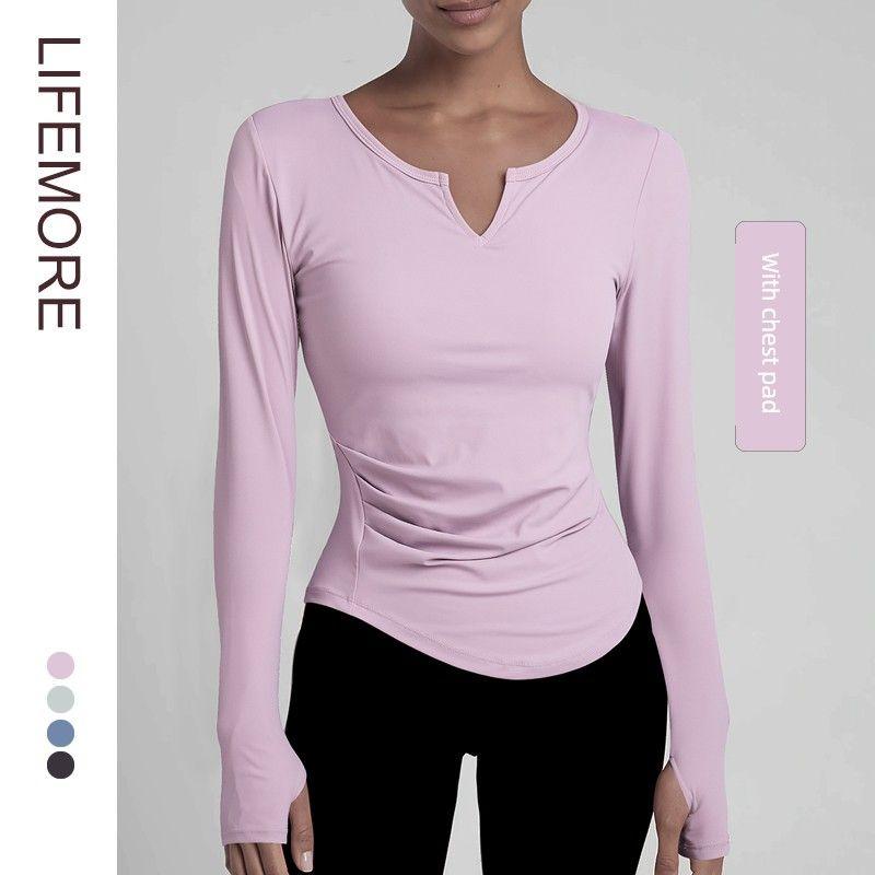 

Supai Tao with Chest Pad Long Sleeves Women s Sports T-shirt Underwear Taro round purple(Big Sale color) S