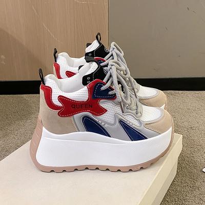 Fashion 10CM Women High Platform Sneakers 2024 New Autumn Breathable Chunky Dad Casual Shoes Thick Sole Trainers Mesh Sneakers Woman