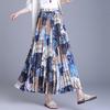 Bailuyu Resort Style Patchwork Print A-line Midi Skirt