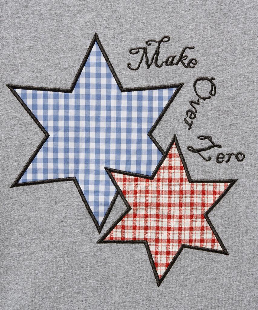 MOZMOZ Star Patch 2-Type Ringer Short Sleeve T-Shirt 2 Colors