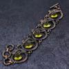 Natural Citrine Gemstone Handmade Copper Wire Wrap Bracelet 7-8" B2V59