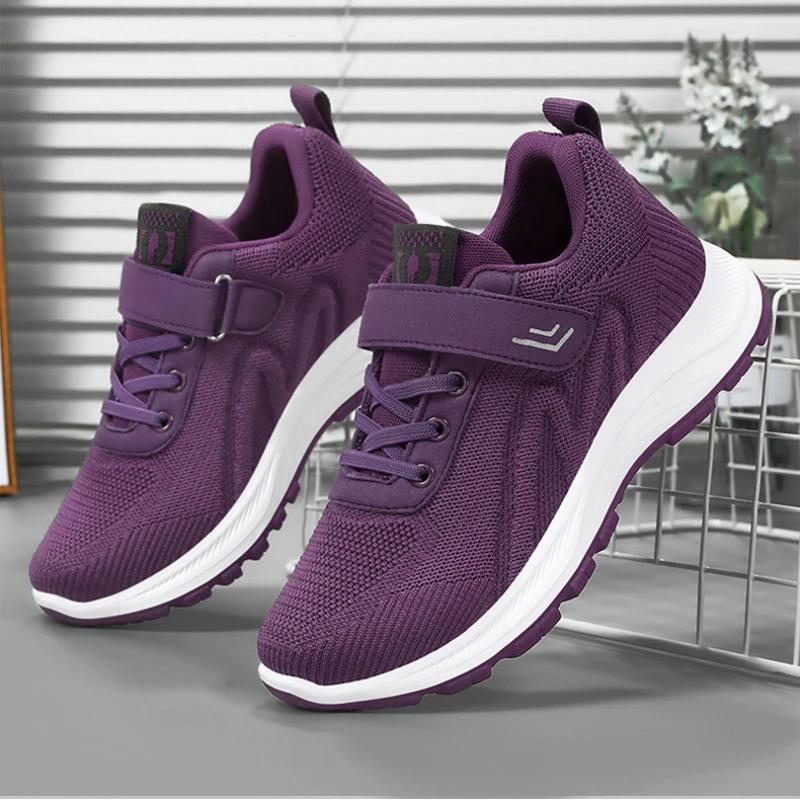 Mode Damen Sportschuhe Laufschuhe Atmungsaktive Damen Sneakers Sommer Leichtes Mesh Outdoor Rutschfeste Freizeit Schnür-Trainingsschuhe