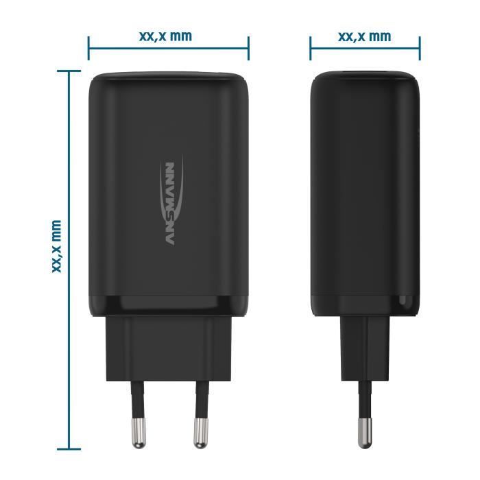 Chargeur USB 3 Ports 65 W - ANSMANN - Chargeur USB Quick Charge 3.0 Power Delivery Profil 4