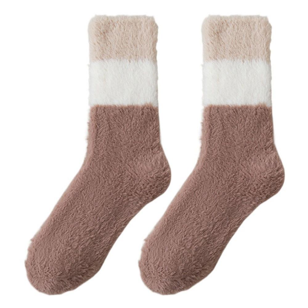 Winter Coral Fleece Socks Sleeping Mid Tube Socks Women Floor Plush Socks  For Female Men
