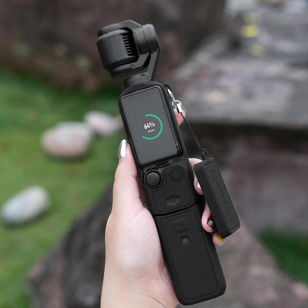 Silicone Protective Case for DJI Osmo Pocket 3, Anti-Scratch Slim Skin, Screen Mic Guard Hand Grip Pocket Camera Accessories