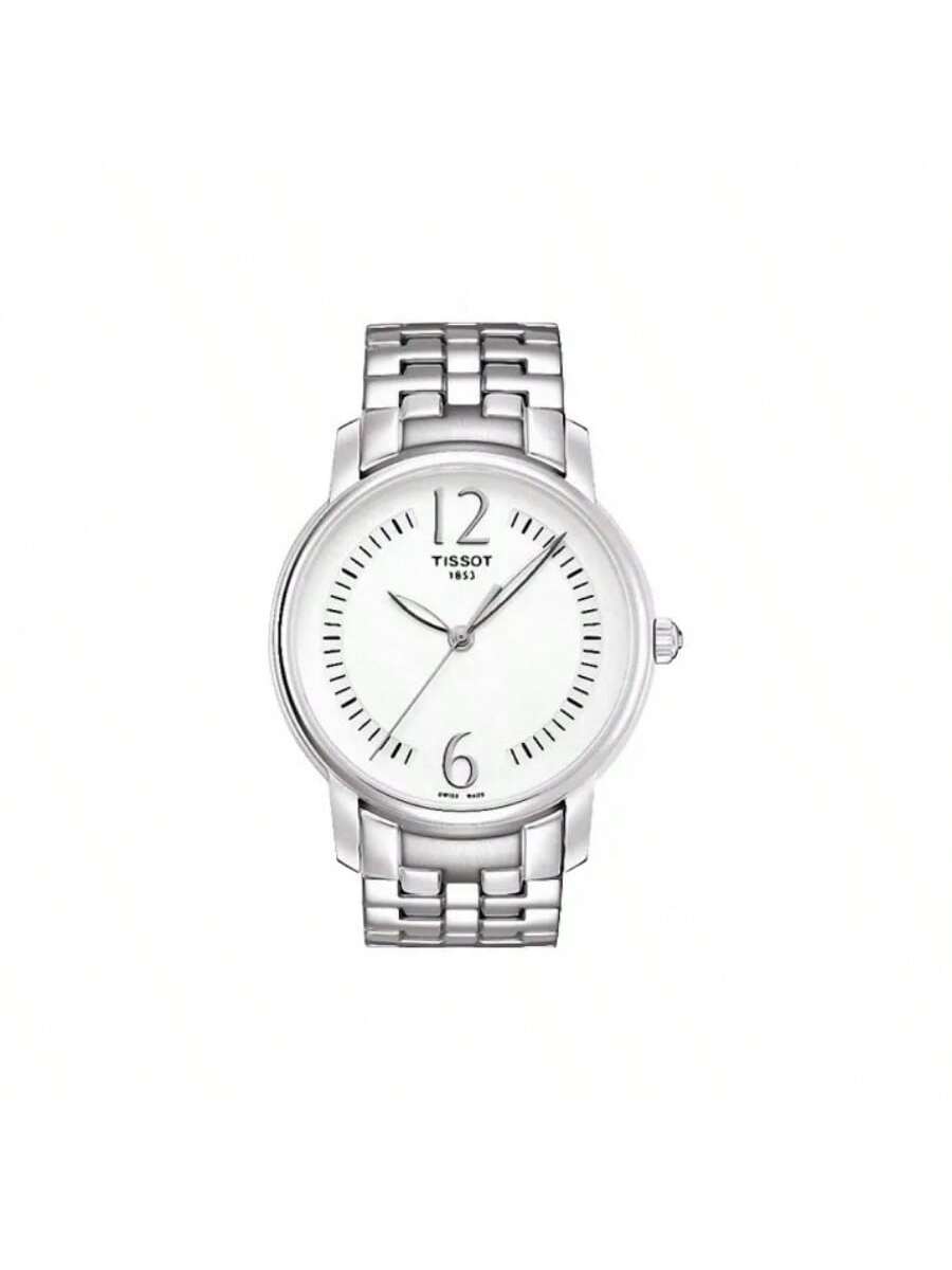 TISSOT Montre &agrave; quartz  pour femme, bracelet en acier inoxydable, &eacute;tanche jusqu'&agrave; 30 m&egrave;tres, Mod&egrave;le T052.210.11.037.00 blanc