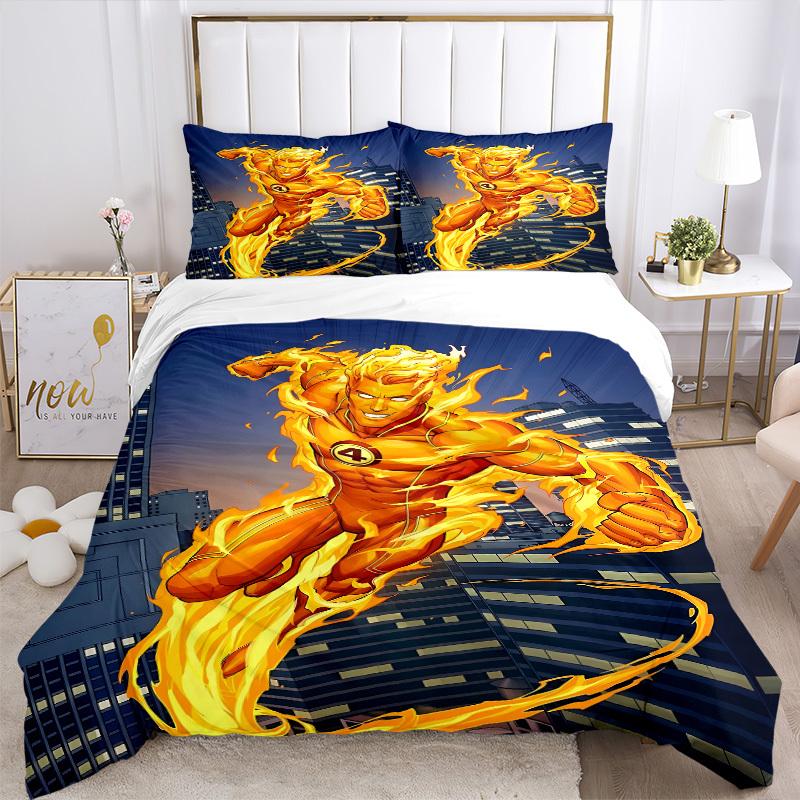 3pcs Flash Superhero Duvet Cover Set, 1 Duvet Cover + 2 Pillowcases (No Insert), High-Definition Print for All Seasons,Durable Yy251103075