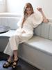 MUSE BY ROSE Vanessa Ruffle Wide Pants (White)