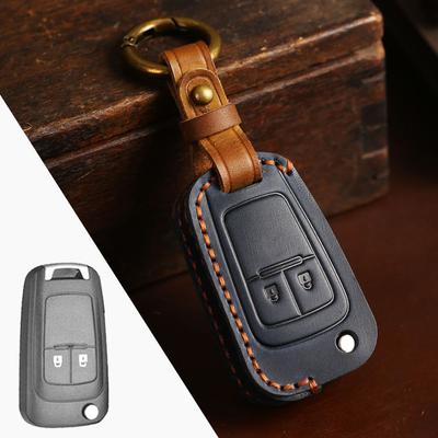 Estojo de Couro Premium para Chaveiro de Buick Chevrolet Chaves Dobráveis Capa Protetora Estilosa Design Artesanal