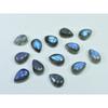 08X11MM Natural Labradorite Blue Fire Pear Cabochon Loose Gemstone 13Pcs Lot C-1105