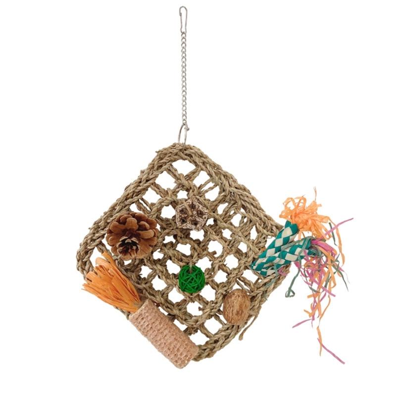 

Parrot Toy Bird Cage Toy Hangable Perch Colorful Tearing Toy Birdcages Accessories Budgies Standing Macaws Chewing Toy 1