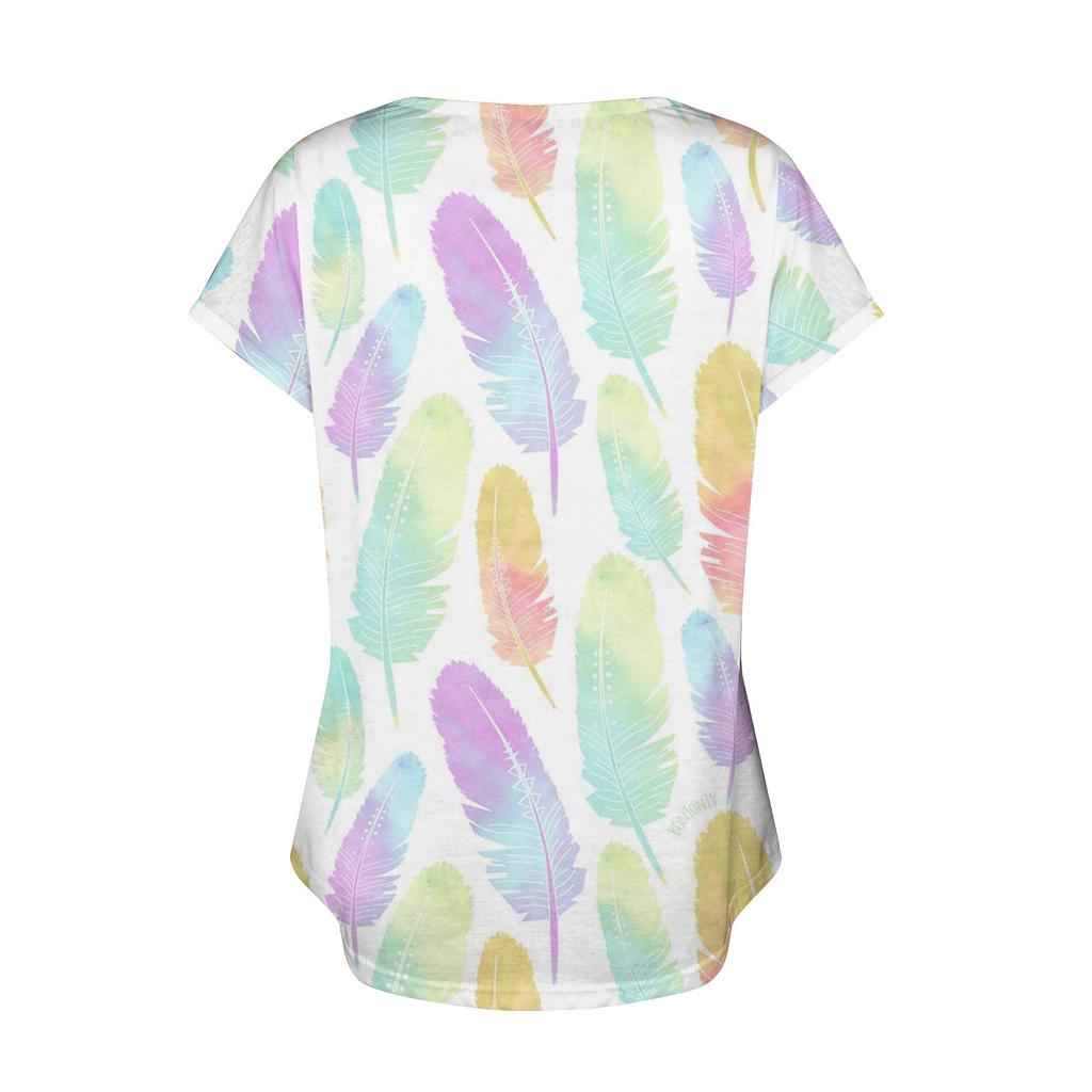 Summer Tops For Women Floral Pattern For Women V-Neck Short Sleeve Comfy Womens Tops Oversized Tshirts