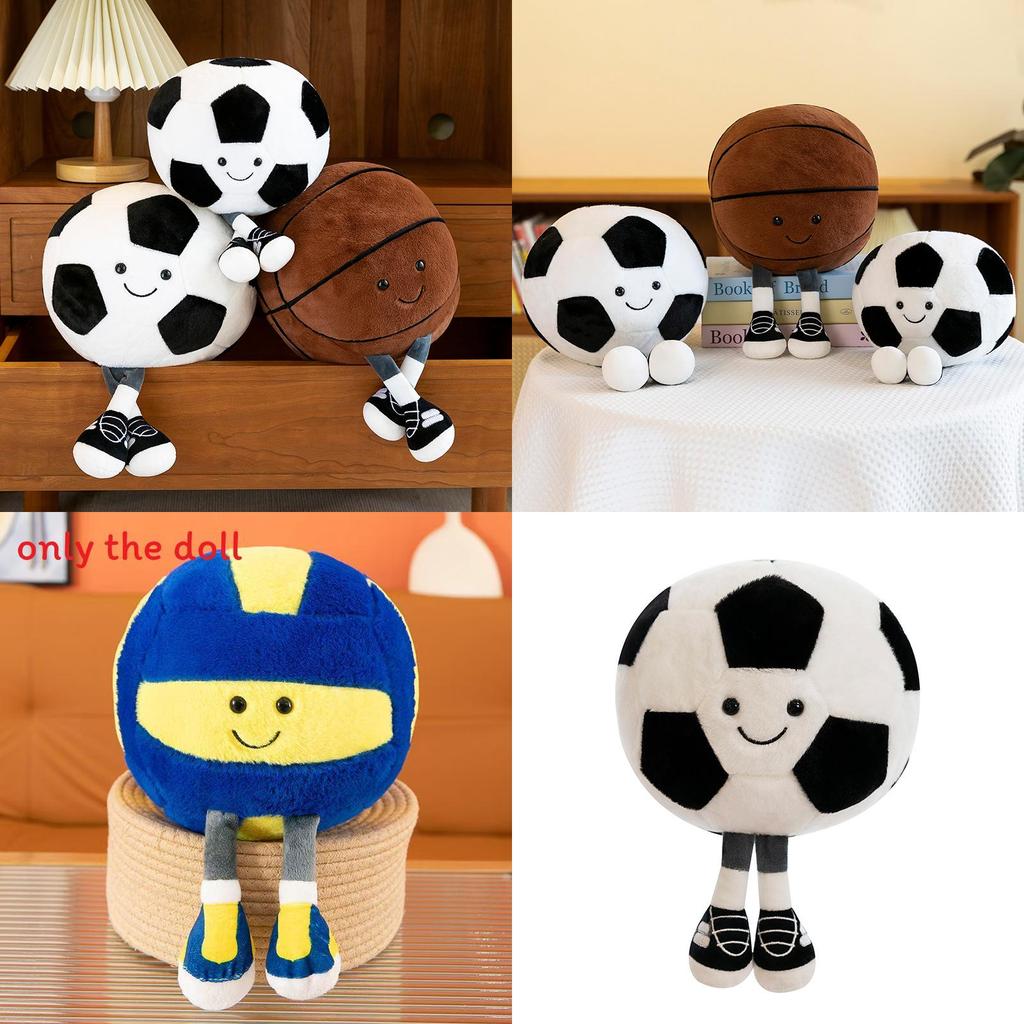 Football Basketball And Volleyball Plush Toy With Pp Cotton For Kids Home Decor And Birthday Gift