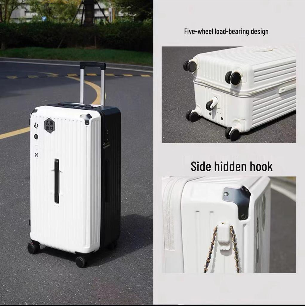 Extra Large Capacity Five-Wheel Antibacterial Suitcase with Brake Wheel and Password Lock