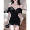 Summer New Sexy Spice Girls Skinny Hip Wrap Short Sleeve Dress Solid Color Versatile Folds Slim and Skinny Women